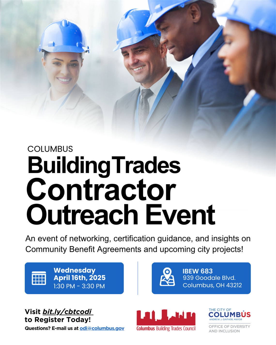 Flyer of Building Trades Contractor Outreach Event