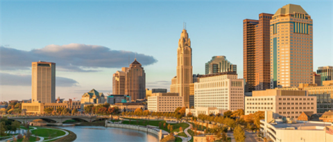 City of Columbus Skyline Along the Scioto Mile