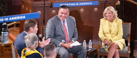 First Lady Dr. Jill Biden in Council Chambers with Mayor Ginther