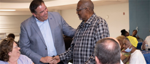 Mayor Ginther Talks with Residents at a 2023 State of the City Community Meeting