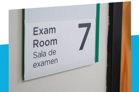 Exam room sign at Columbus Public Health Sexual Health and Wellness Center